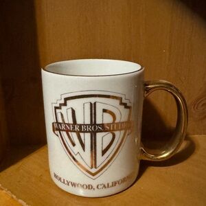 CHANEL White Ceramic Mug with Gold Accent